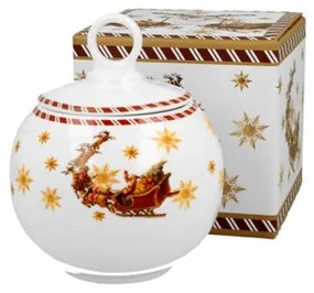 Porcelán keksztároló 12cm, 700ml, dobozban, Santa on Sleigh