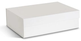 Fehér fedeles dekoratív karton tárolódoboz szett 3 db-os 42,5x29,5x13 cm Kian Paper Laminate – Bigso
