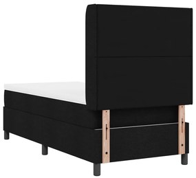 Boxspring Ágy Mattal &amp; LED Fekete 80x200 cm Szövet