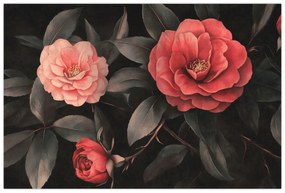 Kép - Vörös virágok sötét háttér előtt (90x60 cm)