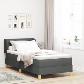 Boxspringágy Matracokkal Sötétszürke 90x200 cm Szövet