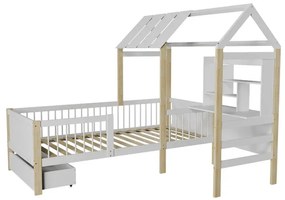 Juskys Yari gyerekágy 178x204x166 cm – fehér/natúr