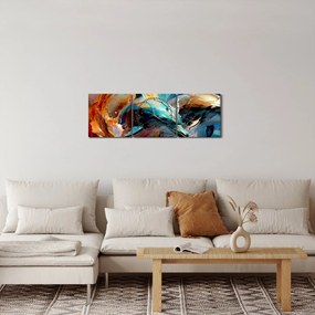 Kép - Delfin festmény (órával) (90x30 cm)