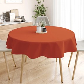 Goldea loneta dekoratív asztalterítő - tégla színű - kör alakú Ø 110 cm