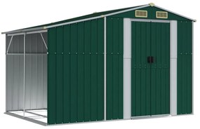 zöld horganyzott acél kerti fészer 277 x 192,5 x 179 cm