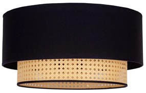 Duolla - Mennyezeti lámpa BOHO 1xE27/15W/230V átm. 45 cm fekete/rattan 84380