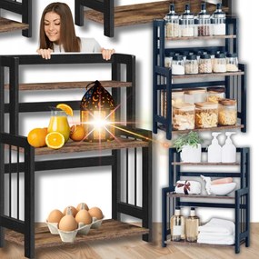 Polc Konyhai Állvány Szervező Pult Fűszertartó Bambusz Állvány!