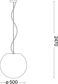 Ideal Lux - Csillár zsinóron CARTA 1xE27/25W/230V átm. 50 cm fehér