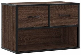 barna tölgy színű szerelt fa és fém TV-szekrény 60x31x39,5 cm