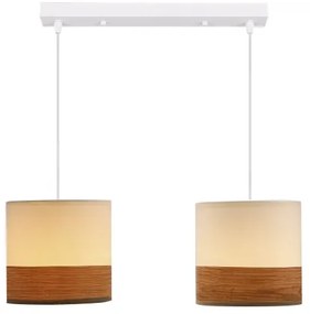 Csillár zsinóron BIANCO 2xE27/40W/230V fehér/barna