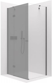 CERANO Cerano, fix zuhanyparaván Marino és Volpe ajtókhoz 100x190 cm, 6mm átlátszó üveg, fekete profil, CER-CER-420273