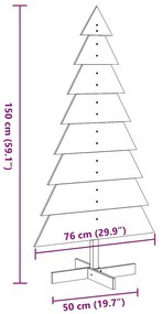 viaszbarna tömör fenyőfa karácsonyfa-dekoráció 150 cm