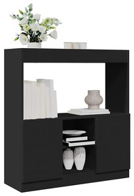 fekete szerelt fa magasszekrény 92 x 33 x 100 cm