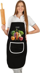 EMI Happy Veggie konyhai kötény, Fekete