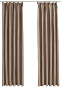 vidaXL 2 db tópszínű sötétítőfüggöny kampókkal 140 x 245 cm