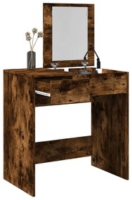 füstös tölgy színű fésülködőasztal tükörrel 73 x 46,5 x 120 cm