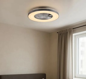 Ezüst színű mennyezeti ventilátor csillag effektussal ,LED-del, fényerőszabályzóval és távirányítóval (60cm)