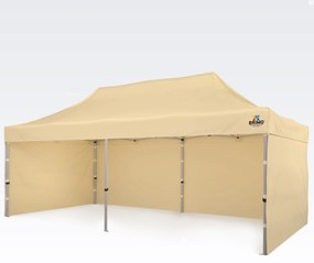 Professzionális alumínium összecsukható pavilon 3x6 m: Tartós fedés községi és városi rendezvényekhez - plusz 3 oldalfal - Bézs