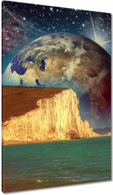 Vászonkép 80x120 Bolygó a szikla mögött