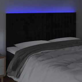fekete bársony LED-es fejtámla 200x5x118/128 cm