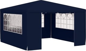 vidaXL kék rendezvénysátor oldalfalakkal 4 x 4 m 90 g/m²