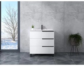 Torino White fürdőszoba szekrény mosdóval 80cm