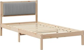 vidaXL Ágykeret Kárpitozott Fejtámlával Világosszürke 100 x 200 cm