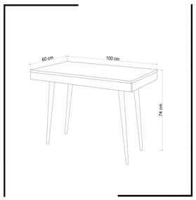 Munkaasztal VERONIKA 74x100 cm fehér/bézs