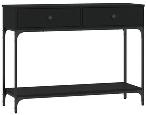 fekete szerelt fa tálalóasztal 100 x 34,5 x 75 cm