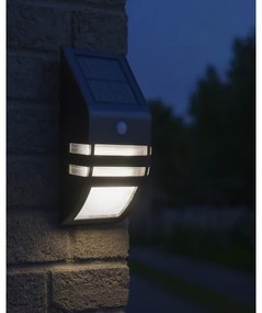 LED Napelemes érzékelős fali lámpa LED/3,7V 500 mAh IP44 fekete
