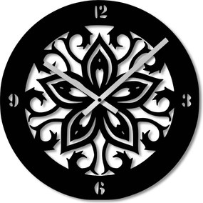 Falióra 60 cm Fa Falióra Nagy Fekete Geometrikus 3D