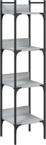 vidaXL 4 szintes szürke sonoma szerelt fa könyvespolc 35x30x138,5 cm