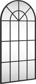 vidaXL fekete ívelt vas fali tükör 40 x 80 cm