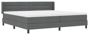 Boxspring ágy matraccal sötétszürkében, 200 x 200 cm, szövet