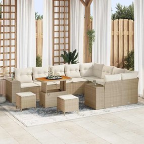 Kerti Kanapé Szett 12 pcs Beige és krém 90 x 55 x 71 cm
