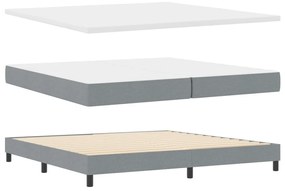 vidaXL Boxspring Ágy Mattal &amp; LED Fénnyel Szürke 200x200 cm Szövet