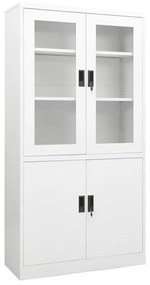 fehér acél irodai szekrény 90 x 40 x 180 cm