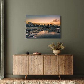 Kép - kikötő város (90x60 cm)