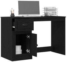 vidaXL Tárolós Asztal Fekete tölgy 50x115x75 cm Forgácslap