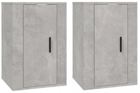 2 db betonszürke fali TV-szekrény 40x34,5x60 cm