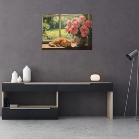 Kép - Macska az ablakban (70x50 cm)