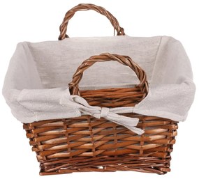 Fonott kosár, szövet barna színű, 35 x 25 x 13 cm