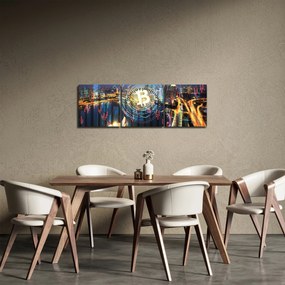 Kép - A befektetések városa (órával) (90x30 cm)