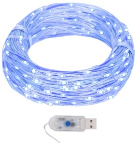 8 funkciós kék fényű tündérfényfüzér 400 LED-del 40 m