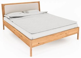 Tölgyfa franciaágy kárpitozott ágytamlával 140x200 cm Pola - The Beds