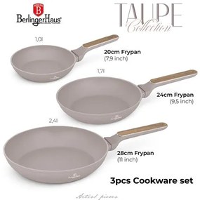 BerlingerHaus 3 részes serpenyő szett Taupe Collection BH/8341