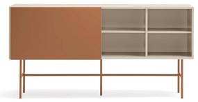 Téglavörös-bézs alacsony komód tolóajtóval 180x91 cm Nube – Teulat