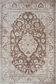 Szőnyeg nappaliba 120x180 cm, lapos szövésű, klasszikus barna zsenília mintás