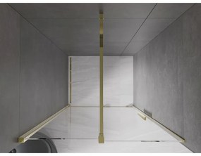 Mexen Velar, nyitható tolóajtó 120x200 cm, 8mm átlátszó üveg, arany fényes, 871-120-000-01-50
