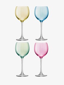 Sklenice na víno Polka, 400 ml, pastelová, set 4 ks - LSA International